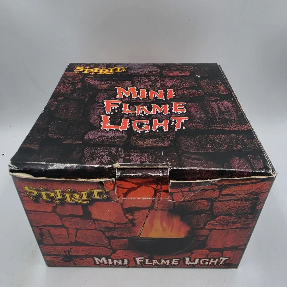 Spirit Halloween Mini Hanging Flame Light Black Cauldron Realistic Flames In Box
